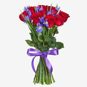 Rose and Iris Bouquet Image
