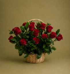 Red Roses Basket